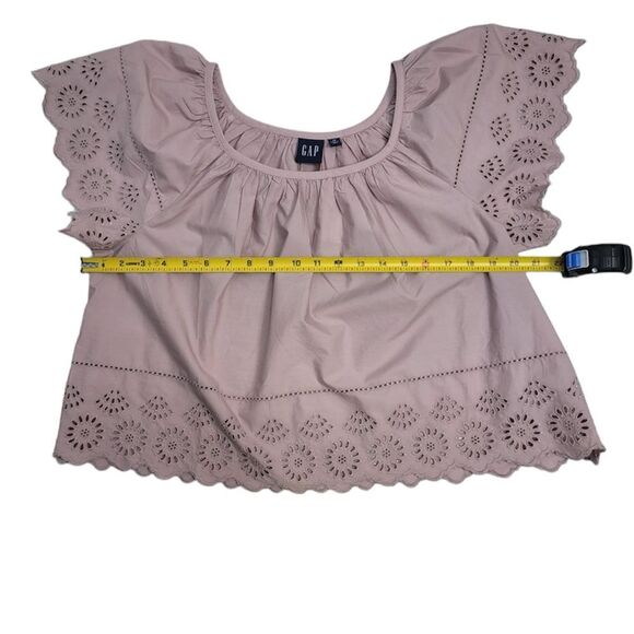 GAP Eyelet Flutter Sleeve Top Size XSMALL - Picture 5 of 11